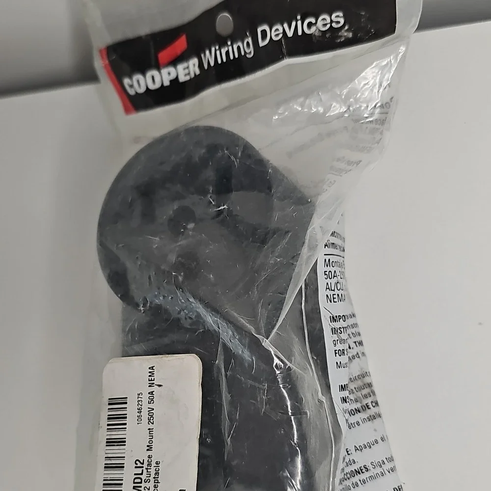 Cooper Wiring Devices NEMA Electrical Plug 250V 50A Surface Mount Black